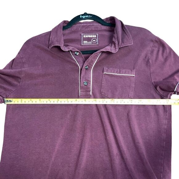 EXPRESS Stretch Moisture Wicking Maroon Short Sleeve Collared Shirt Size M - Picture 5 of 7